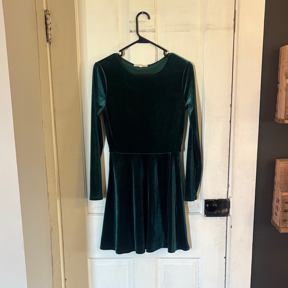 Copper Key Dark Green Velvet Dress